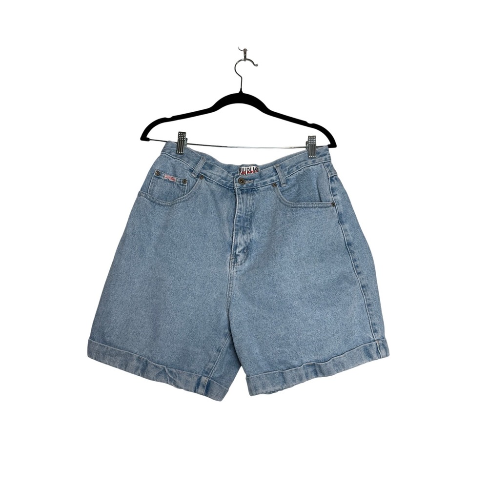 Vintage Bill Blass High Waisted Denim Mom Shorts Light Wash Blue Cotton Size 14